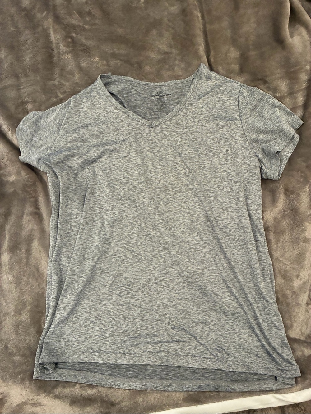 Women's Heather Gray V-Neck Short Sleeve Tee